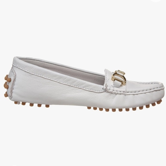 Ralph Lauren Toddler Girls Laine Driver Slip-on White Napa Leather Shoe Size 6 - Picture 2 of 7